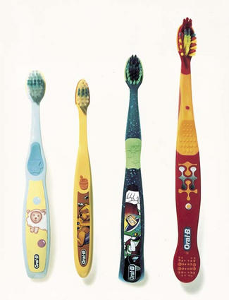 Children's toothbrushes adapted to each age group